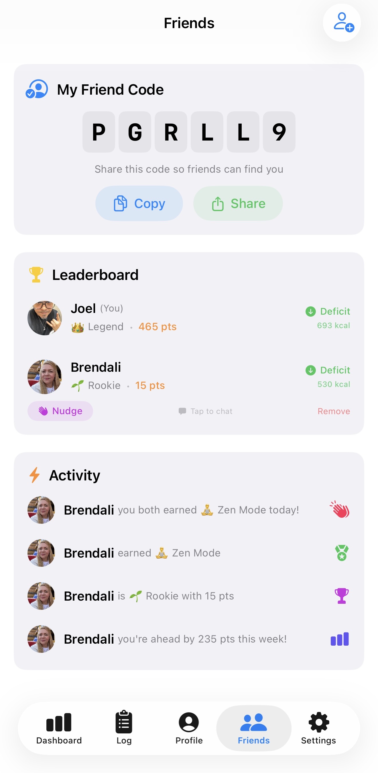 MacroIt Friends Leaderboard