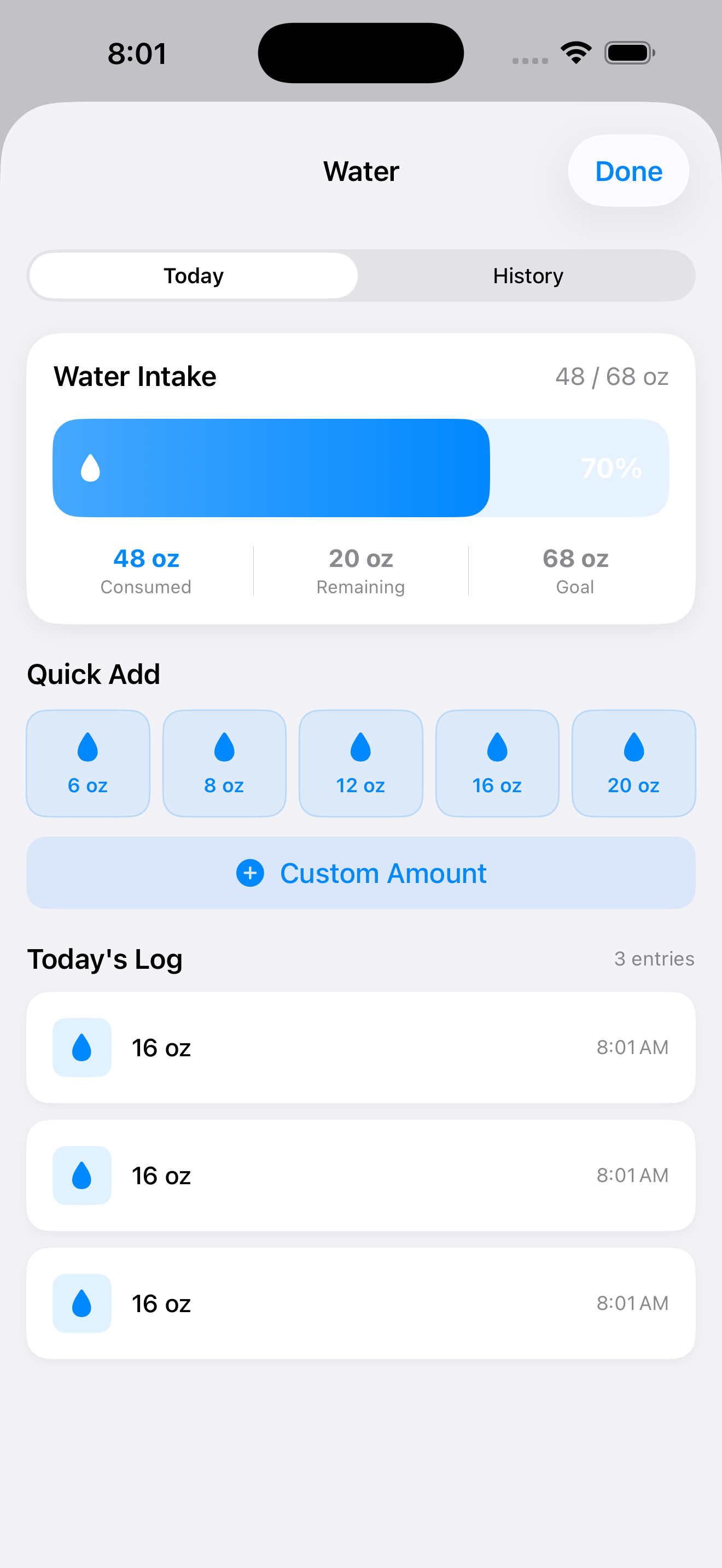 Water Tracking